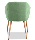 Sillón LART, metal, tapizado tejido linen verde claro