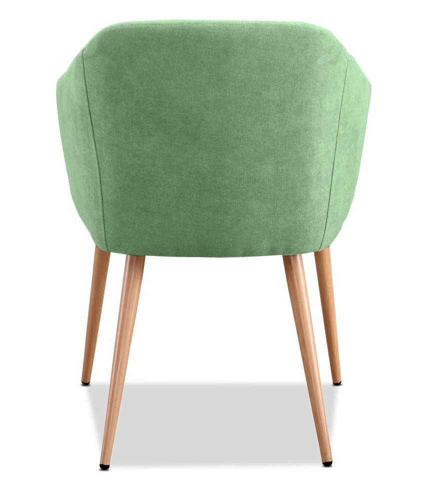 Sillón LART, metal, tapizado tejido linen verde claro