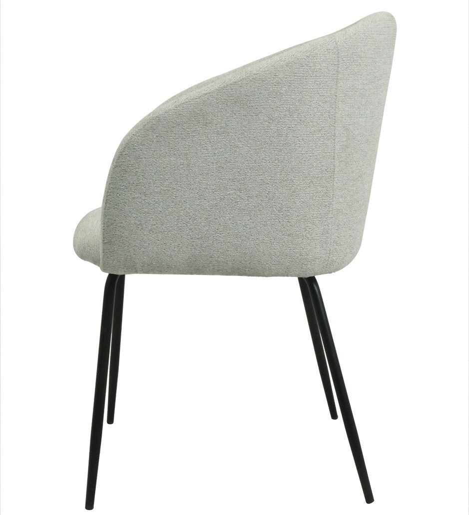 Sillón LAUREN, metal, tapizado tejido linen gris claro