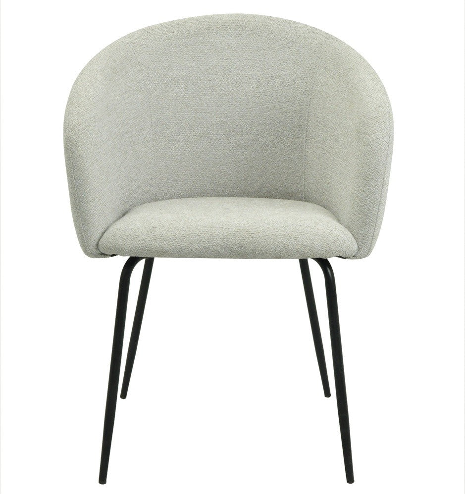 Sillón LAUREN, metal, tapizado tejido linen gris claro