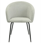 Sillón LAUREN, metal, tapizado tejido linen gris claro