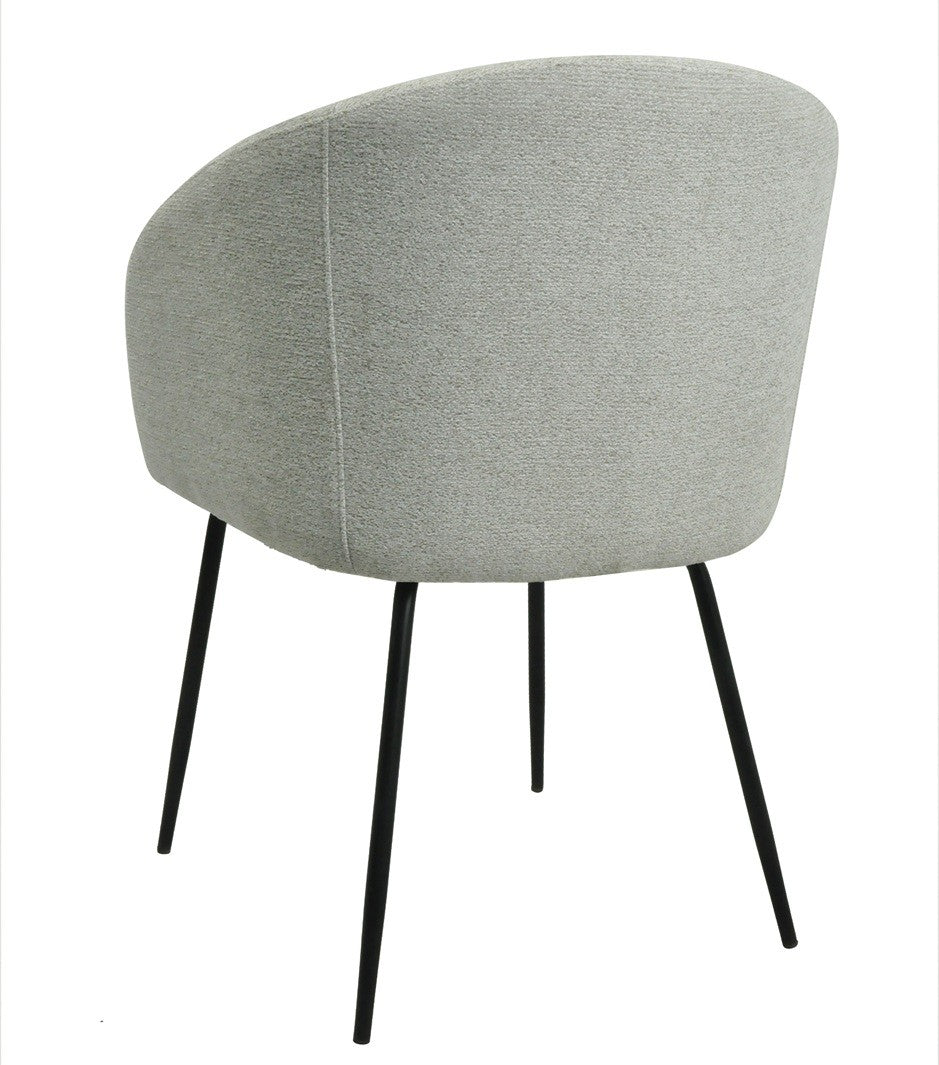 Sillón LAUREN, metal, tapizado tejido linen gris claro
