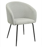 Sillón LAUREN, metal, tapizado tejido linen gris claro