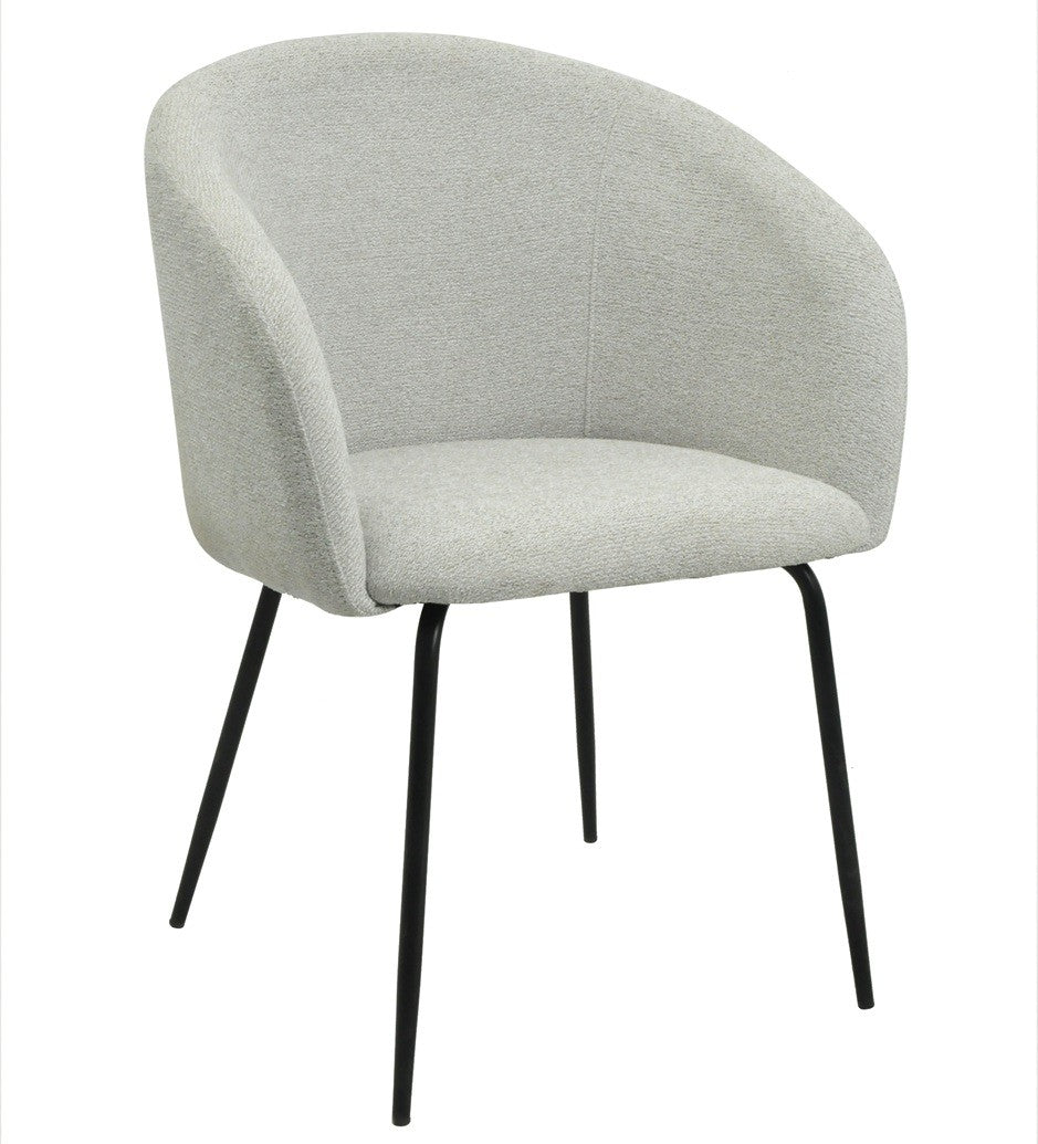 Sillón LAUREN, metal, tapizado tejido linen gris claro