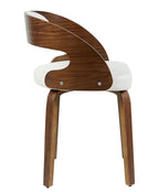 Sillón LOARRE, fijo, madera, similpiel blanca