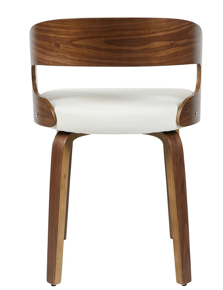 Sillón LOARRE, fijo, madera, similpiel blanca