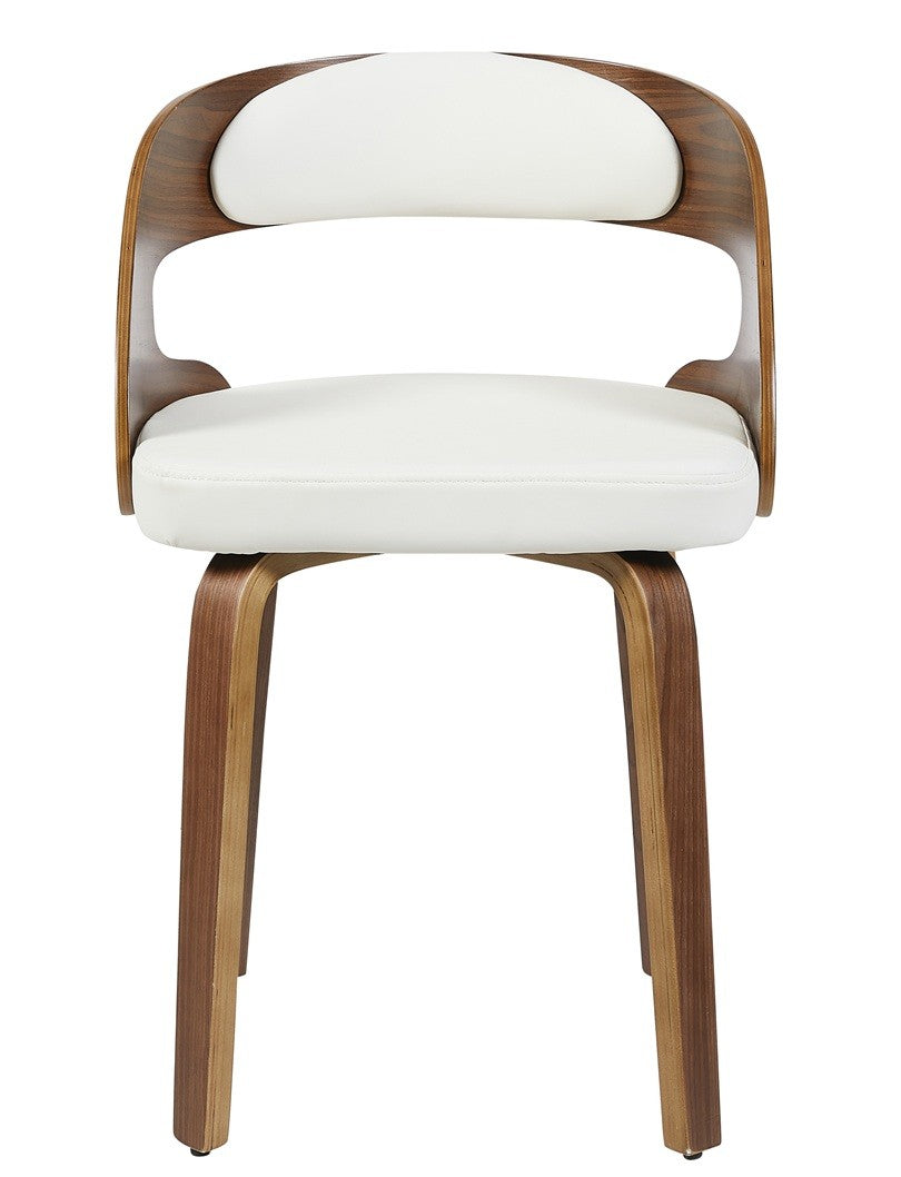 Sillón LOARRE, fijo, madera, similpiel blanca