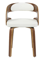 Sillón LOARRE, fijo, madera, similpiel blanca