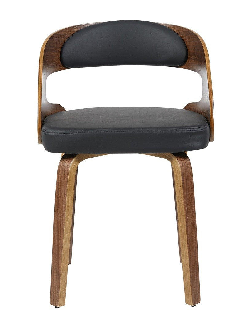 Sillón LOARRE, fijo, madera, similpiel negra