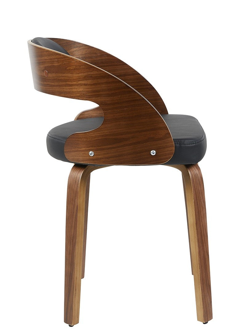 Sillón LOARRE, fijo, madera, similpiel negra