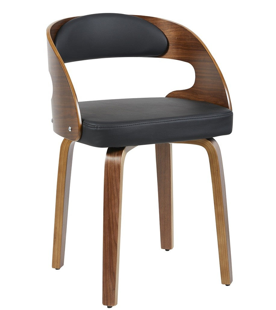 Sillón LOARRE, fijo, madera, similpiel negra