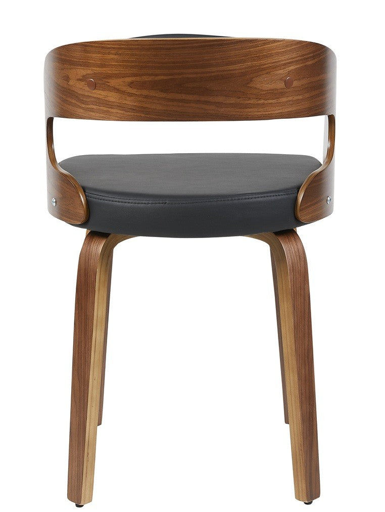 Sillón LOARRE, fijo, madera, similpiel negra