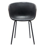 Sillón MISSOURI, metal, similpiel cuero marrón y negro