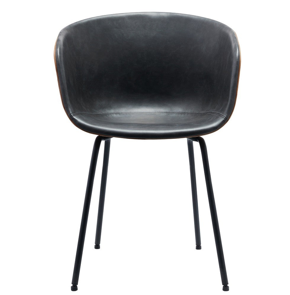 Sillón MISSOURI, metal, similpiel cuero marrón y negro