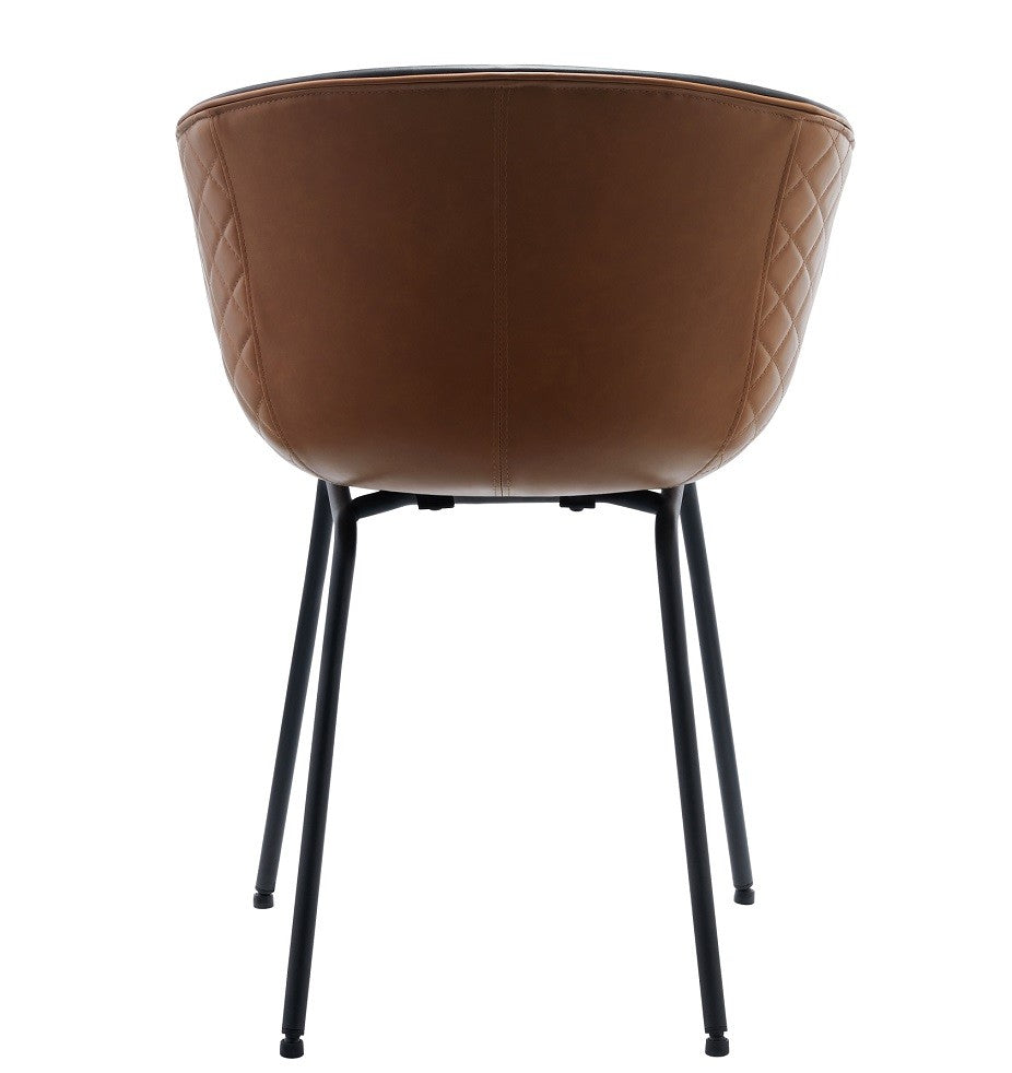 Sillón MISSOURI, metal, similpiel cuero marrón y negro