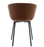 Sillón MISSOURI, metal, similpiel cuero marrón y negro