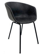 Sillón MISSOURI, metal, similpiel negra