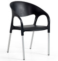 Sillón MOON, aluminio, polipropileno negro*