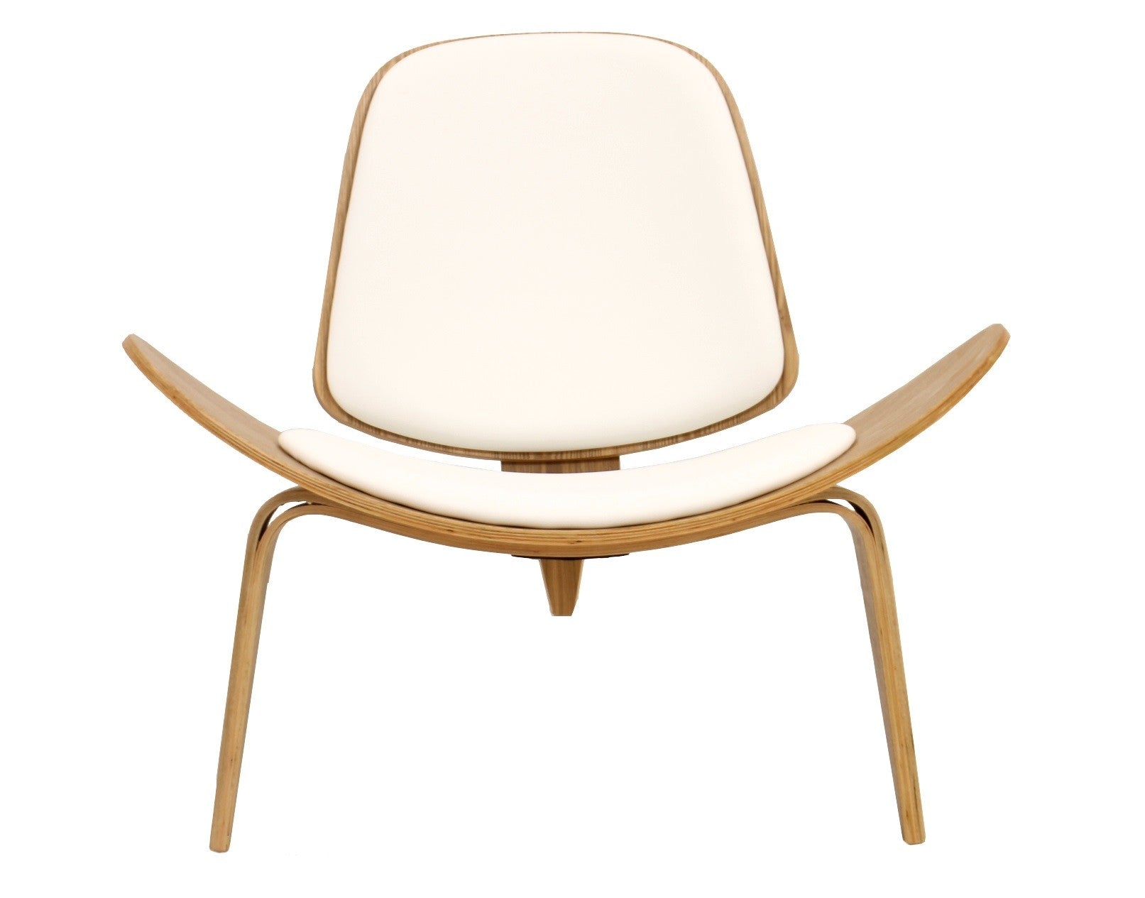 Sillón NORDIC (R), fresno, similpiel blanca