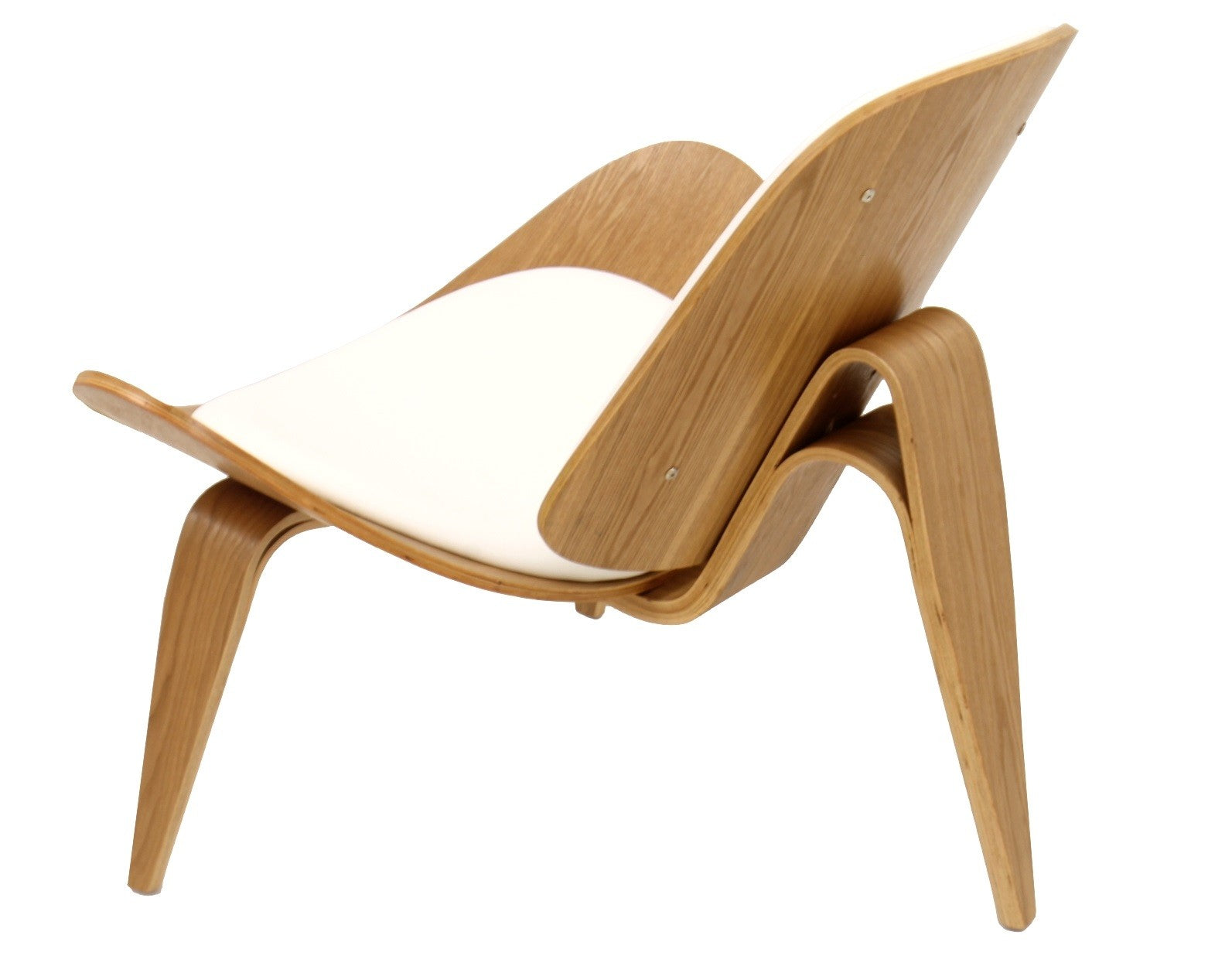 Sillón NORDIC (R), fresno, similpiel blanca