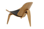 Sillón NORDIC (R), fresno, similpiel negra