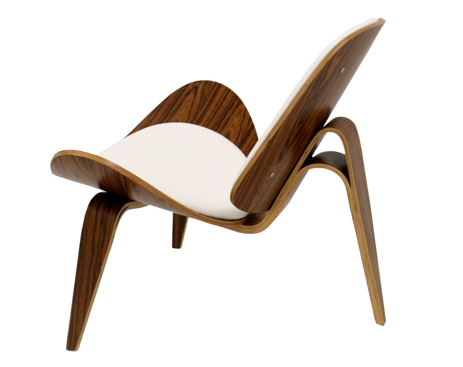 Sillón NORDIC (R), palo rosa, similpiel blanca