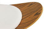 Sillón NORDIC (R), palo rosa, similpiel blanca