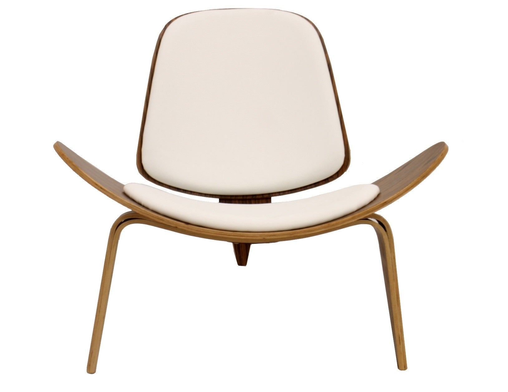 Sillón NORDIC (R), palo rosa, similpiel blanca