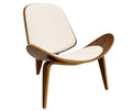 Sillón NORDIC (R), palo rosa, similpiel blanca