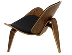 Sillón NORDIC (R), palo rosa, similpiel negra