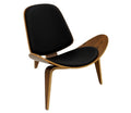 Sillón NORDIC (R), palo rosa, similpiel negra