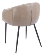Sillón PELAYO, metal, similpiel vintage gris
