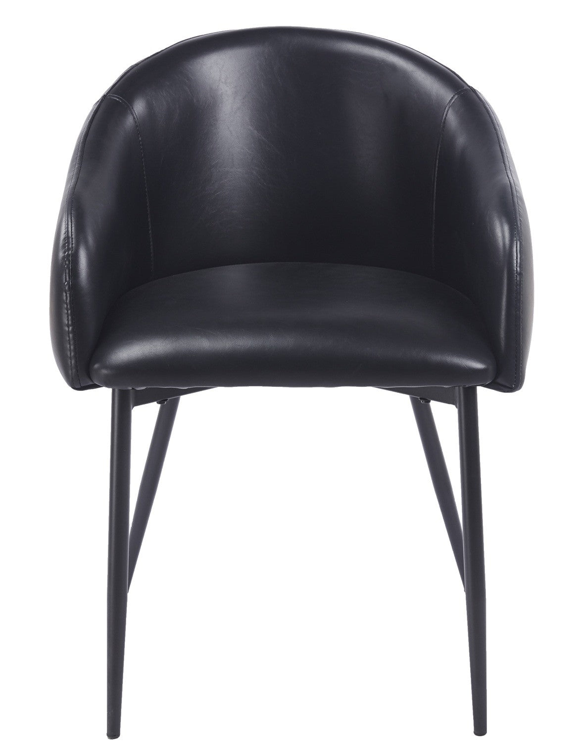 Sillón PELAYO, metal, similpiel vintage negra