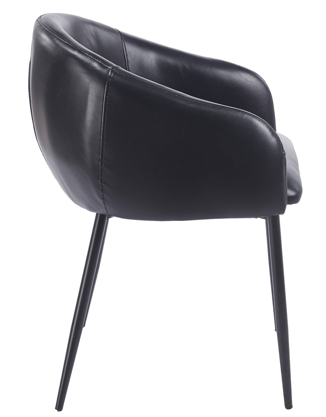Sillón PELAYO, metal, similpiel vintage negra