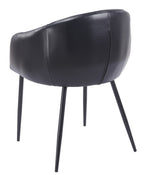 Sillón PELAYO, metal, similpiel vintage negra