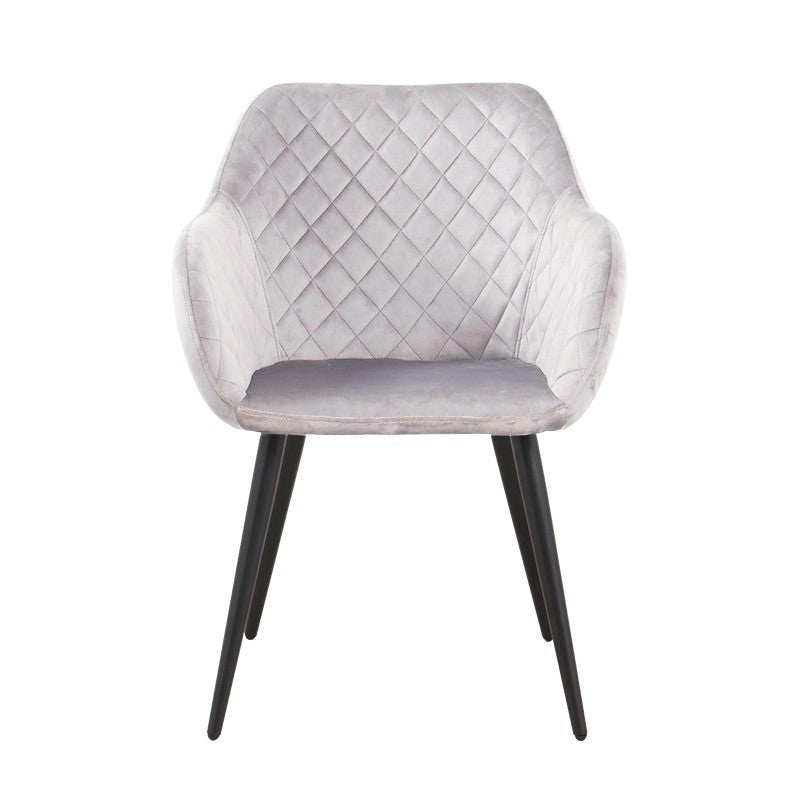 Sillón ROLANDO, metal, tapizado velvet 13 gris claro