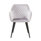 Sillón ROLANDO, metal, tapizado velvet 13 gris claro