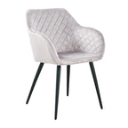 Sillón ROLANDO, metal, tapizado velvet 13 gris claro