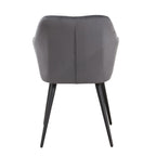 Sillón ROLANDO, metal, tapizado velvet 21 gris oscuro