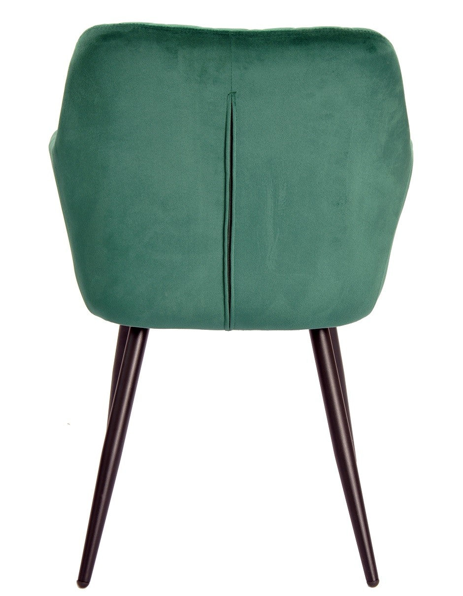 Sillón ROLANDO, metal, tapizado velvet 56 verde oscuro