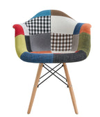Sillón STAR PAT22, madera, tejido patchwork color 22