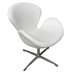 Sillón SW, tapizado en similpiel blanca
