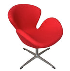 Sillón SW, tapizado en tejido cachemira rojo