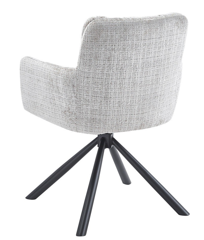 Sillón VADUZ, metal, giratorio, tapizado tejido cremona gris
