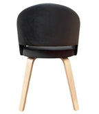 Sillón VISEU, contrachapado de madera de hevea, natural, velvet gris oscuro