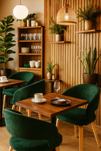 Sillón VISEU, contrachapado de madera de hevea, natural, velvet verde oscuro