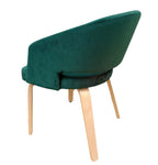 Sillón VISEU, contrachapado de madera de hevea, natural, velvet verde oscuro