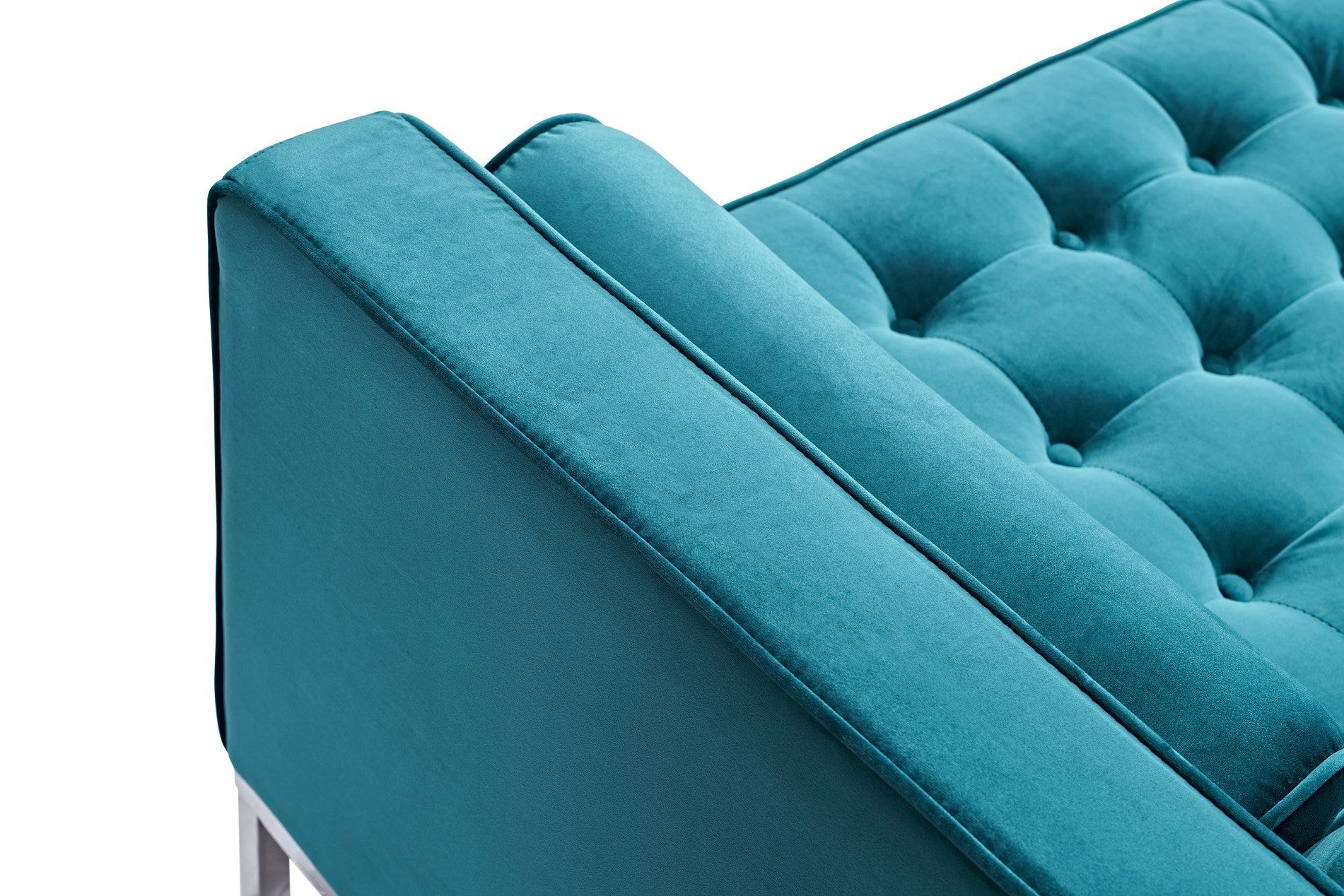 Sofá ARLES, 3 plazas, tejido velvet turquesa