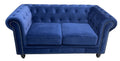 Sofá CHESTER PREMIUM, 2 plazas, tapizado velvet azul navy
