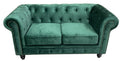 Sofá CHESTER PREMIUM, 2 plazas, tapizado velvet esmeralda